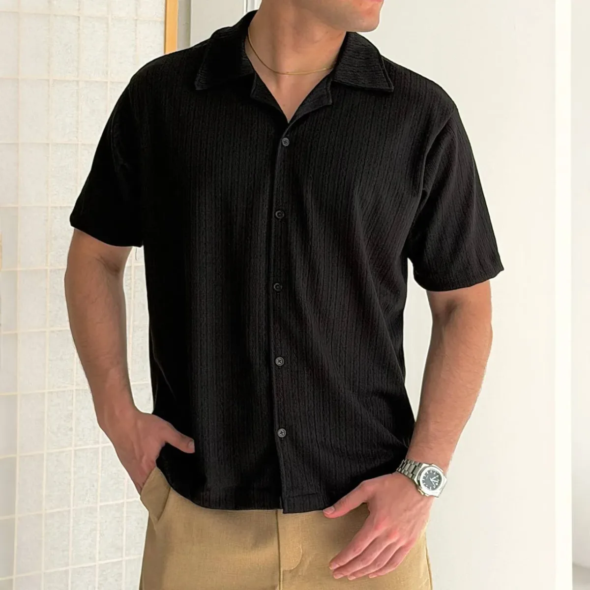 New Edition Camisa Manga Corta European Collection Negro