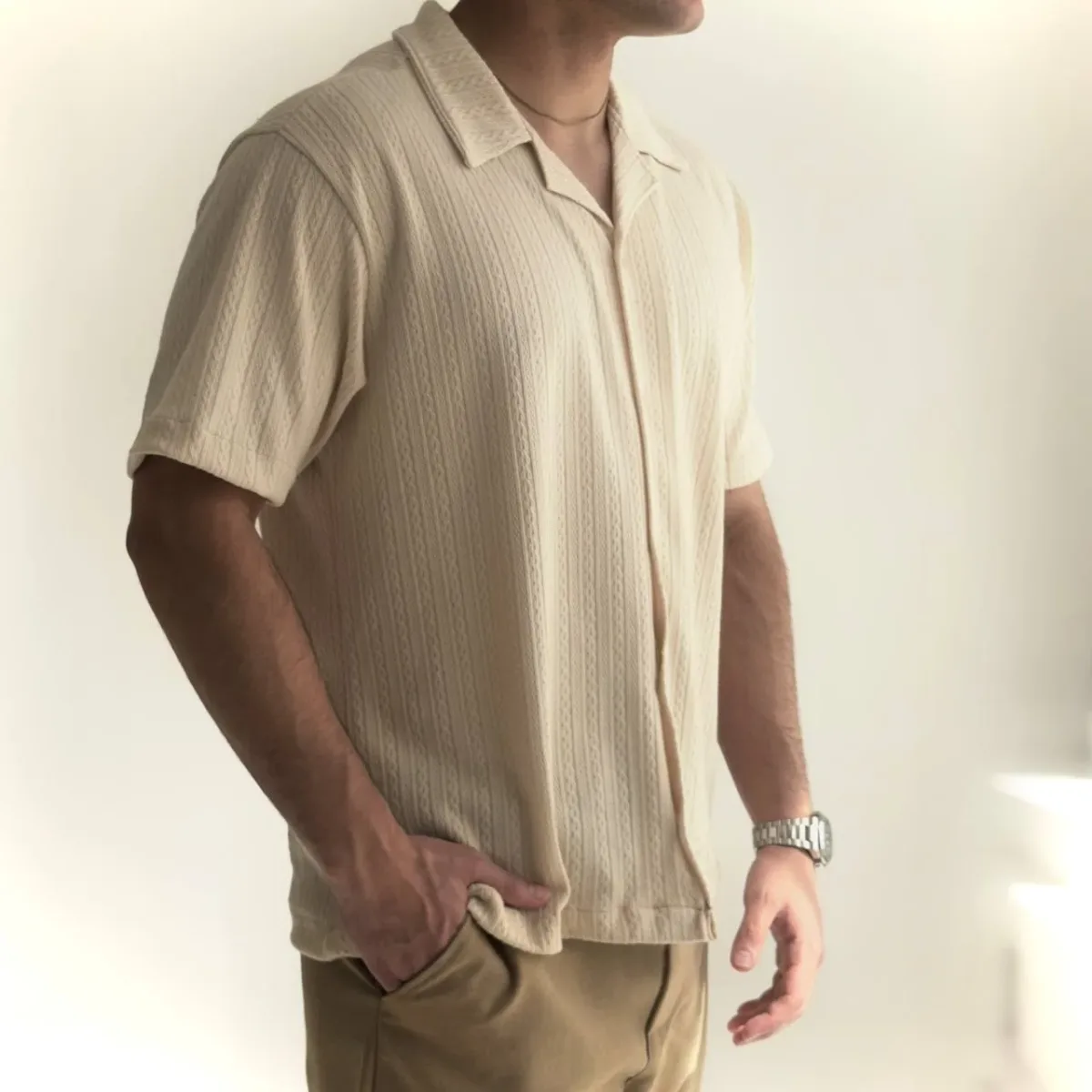 New Edition Camisa Manga Corta European Collection Beige