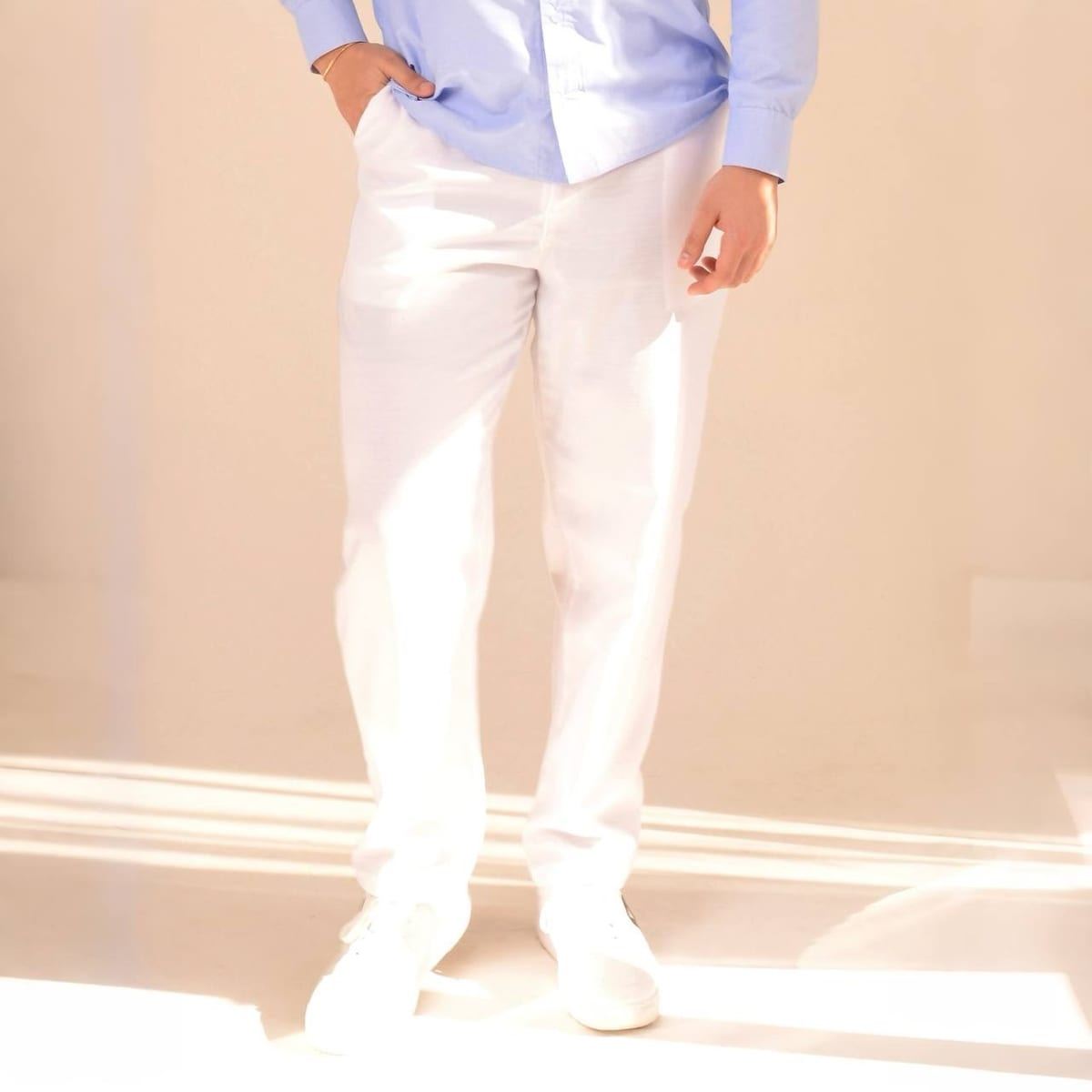 Pantalon Lino Egipcian Collection Blanco